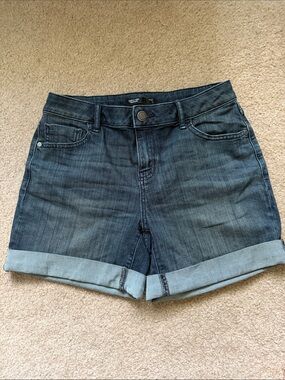 Simply Vera Vera Wang Dark Blue Rolled Cuff Denim Shorts